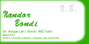 nandor bondi business card